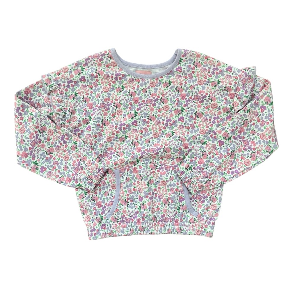 Lucky Penny Pastel Floral Sweatshirt Top 6 NWOT